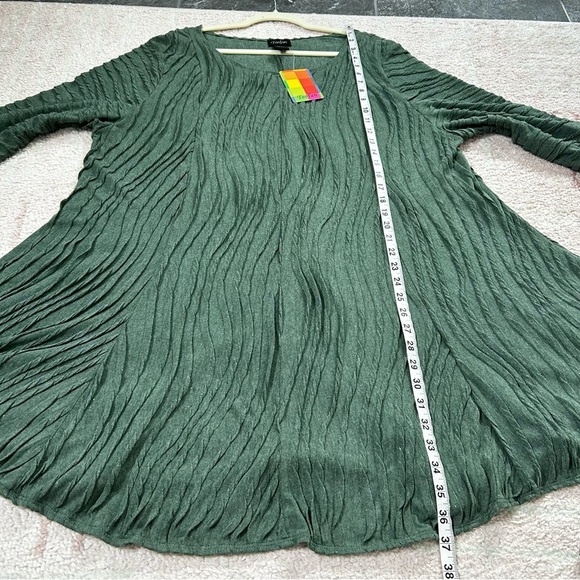 NWT Toofan Textured Sage Green Tunic Top Size 1X Lagenlook Art to Wear - Picture 7 of 9